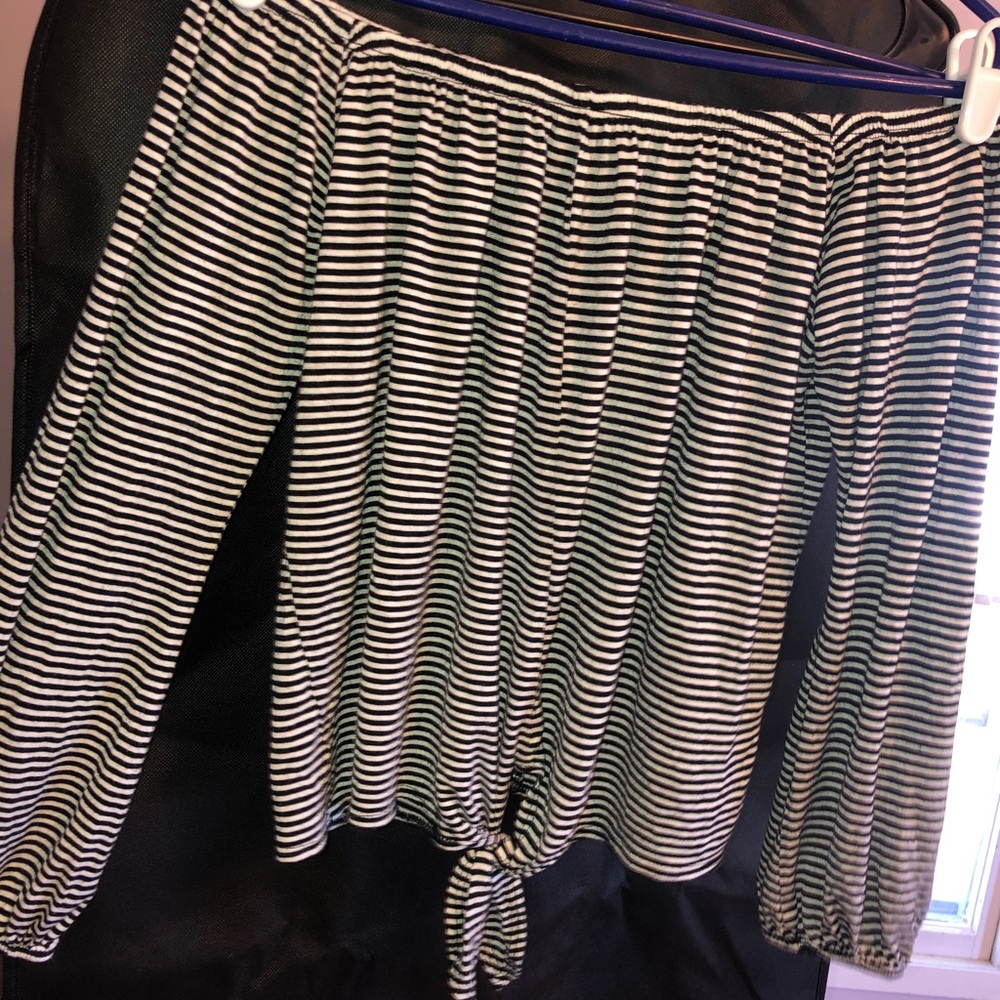 Striped off the shoulder top